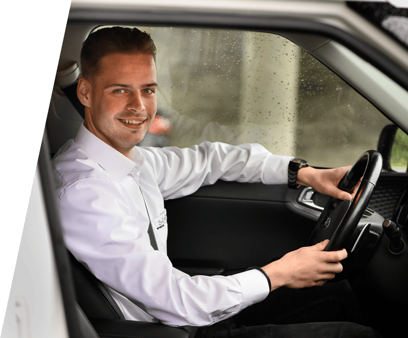 Taxichauffeur aan het werk