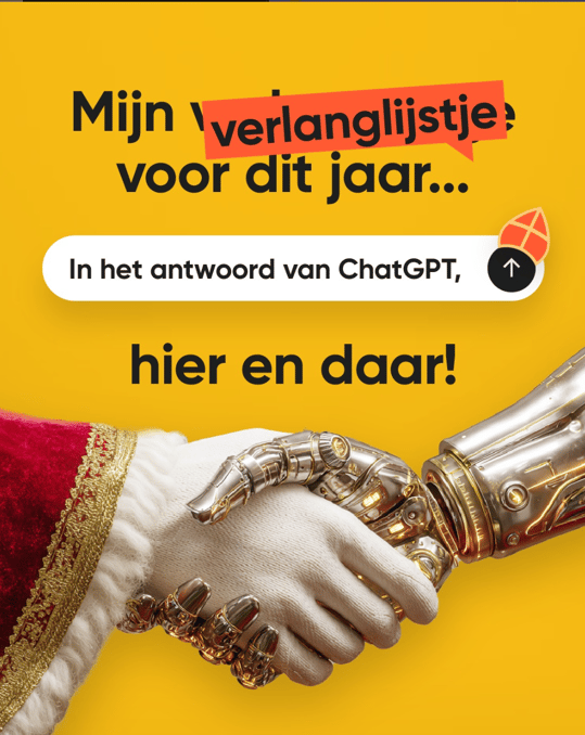 Een sinterklaas post die gegenereerd is met AI