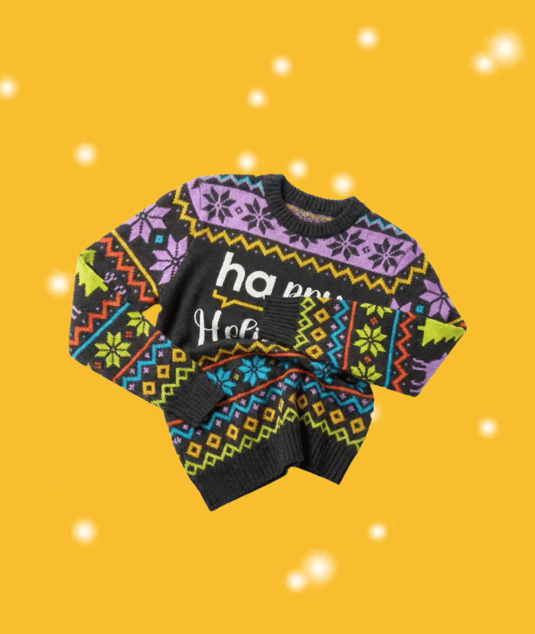 Een kersttrui die gegenereerd is met AI