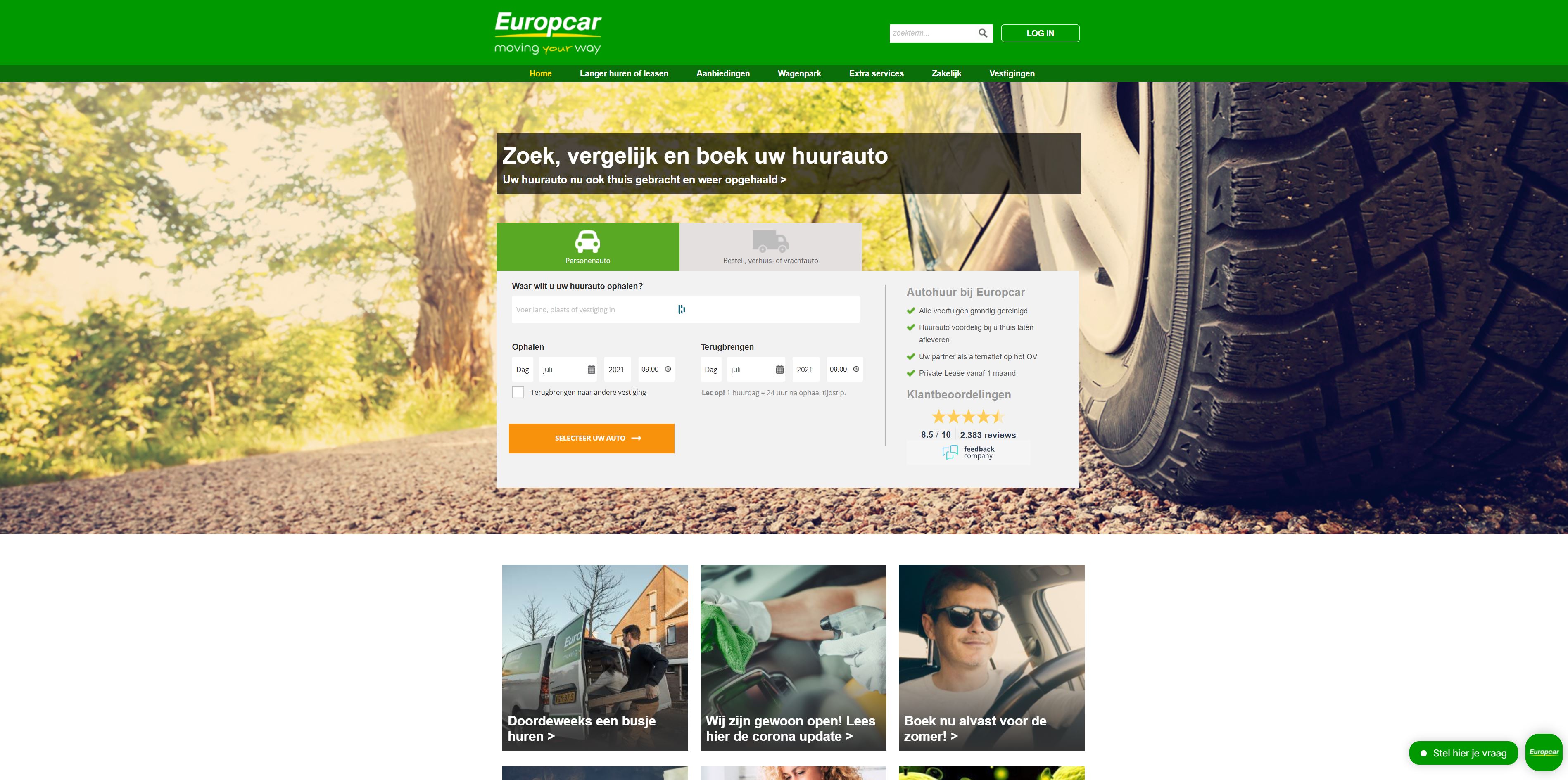 Europcar website