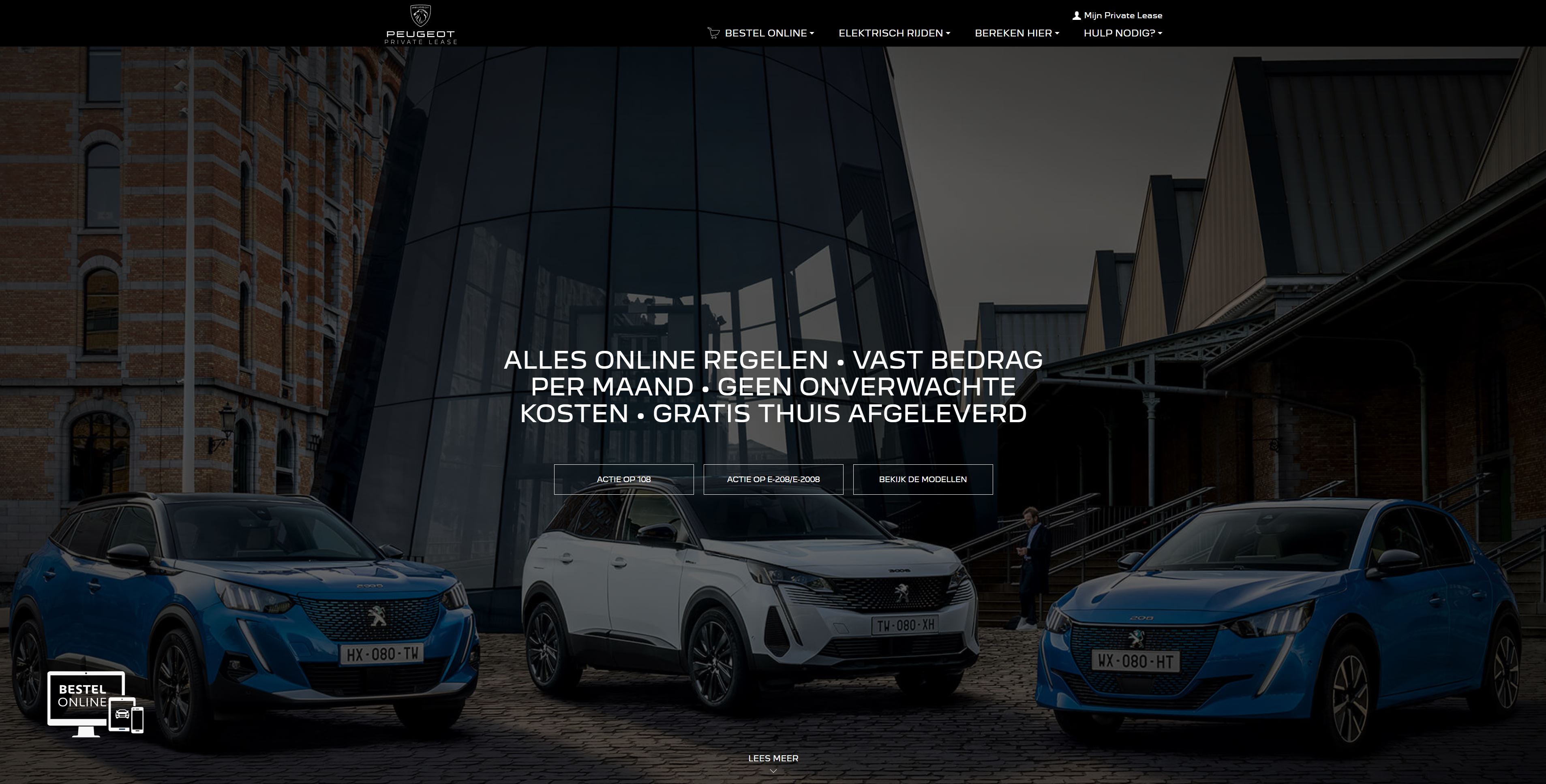 Private lease website Peugeot